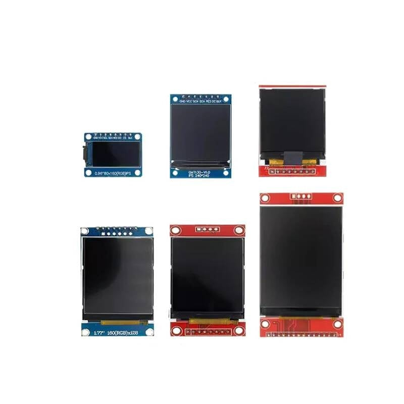 TFT Display 0.96 / 1.3 1.44 1.77 1.8 2.0 2.4 Inch IPS 7P SPI HD 65K Full Color LCD Module ST7735 Drive IC For Arduino