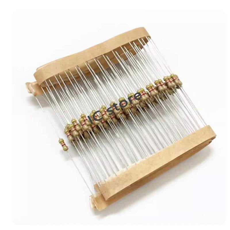 100pcs/lot Carbon Film Resistor 2.2R 10R 22R 47R 51R 100R 150R 470R 1K 4.7K 10K 47K 1 2.2 10 22 47 51 100 150 470 1W 5% 1R ~ 1M