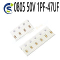 100pcs SMD Thick Film Chip Multilayer Ceramic Capacitor 330PF 100nf 4.7NF10NF 220NF 1UF 2.2UF 4.7UF 10UF 0805 50V 1PF-47UF