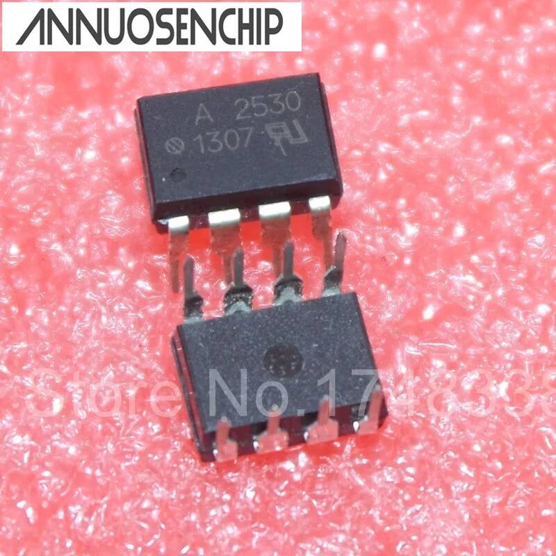 10 PCS HCPL2530 HCPL-2530 A2530 A 2530 OPTOCOUPLER TRANS-OUT 2CH DIP-8 NEW
