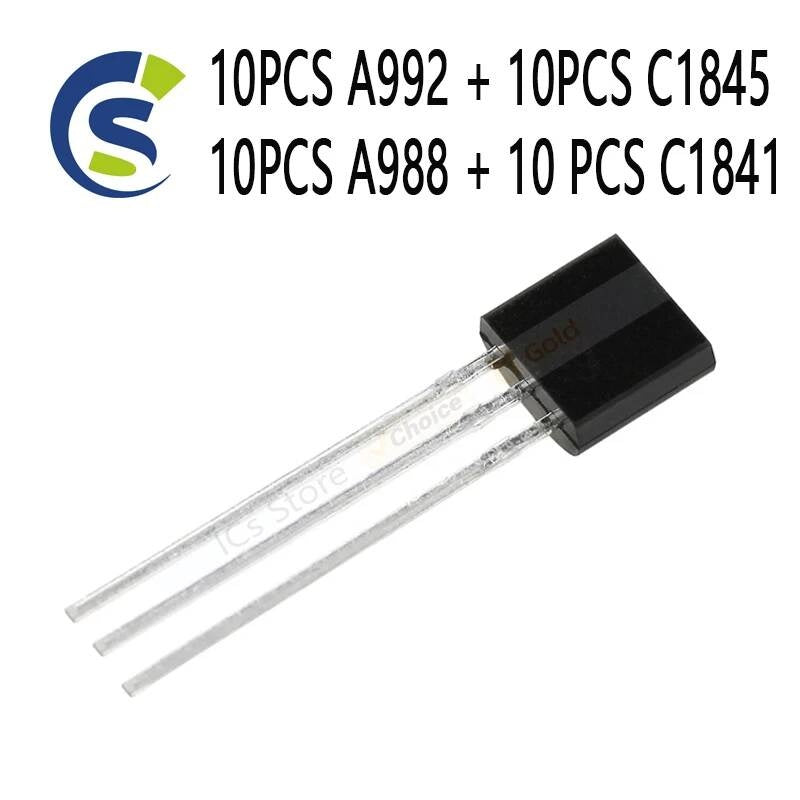20PCS New and Original 2SA992 TO-92 2SC1845 TO92 10pairs 2SA988 2SC1841 (10PCS A992 C1845) ( 10PCS A988 + 10 PCS C1841 )