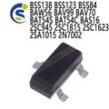 100PCS BSS138LT1G SOT-23 BSS138 BSS123 BSS84 BAW56 BAV99 BAV70 BAT54S BAT54C BAS16 2SC945 2SC1815 2SC1623 2SA1015 2N7002