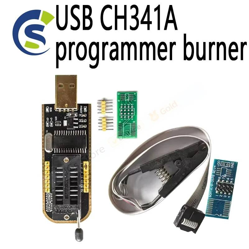 1PCS CH341A 24 25 Series Flash BIOS USB Programmer Module + SOIC8 SOP8 Test Clip For EEPROM 93CXX 25CXX / 24CXX