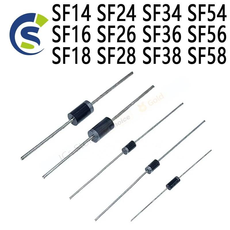 50PCS New and Original Ultra Fast Recovery Diode DO-27 SF14 SF24 SF34 SF54 SF16 SF26 SF36 SF56 SF18 SF28 SF38 SF58