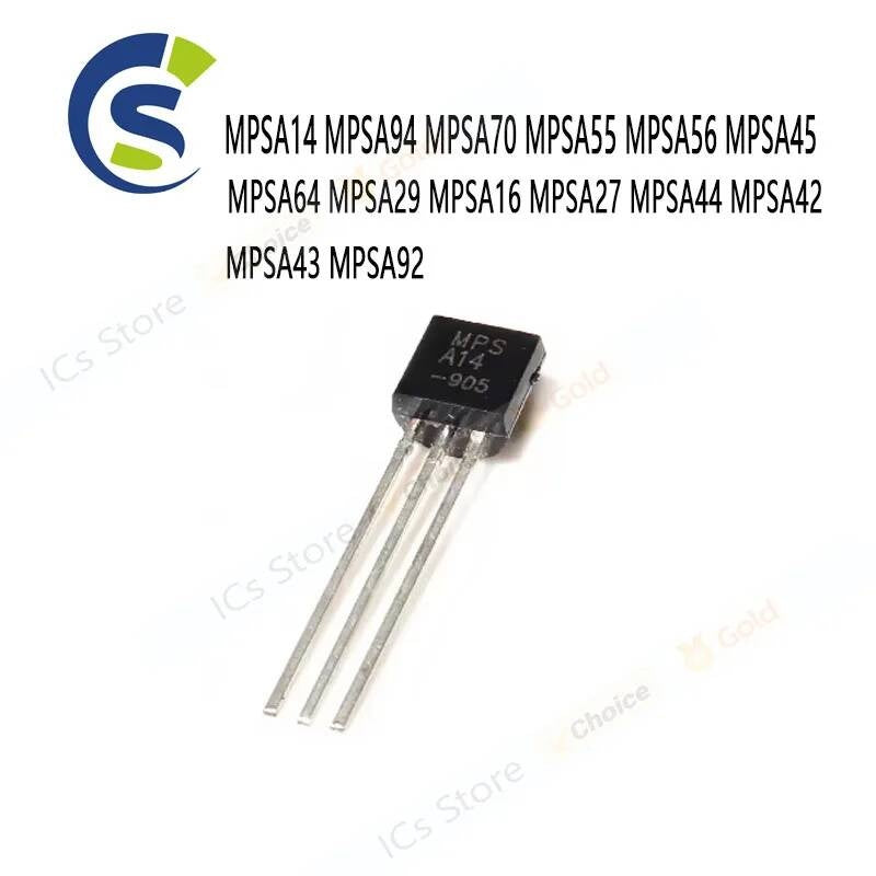 100pcs A56 A14 TO-92 MPSA14 MPSA94 MPSA70 MPSA55 MPSA56 MPSA45 MPSA64 MPSA29 MPSA16 MPSA27 MPSA44 MPSA42 MPSA43 MPSA92