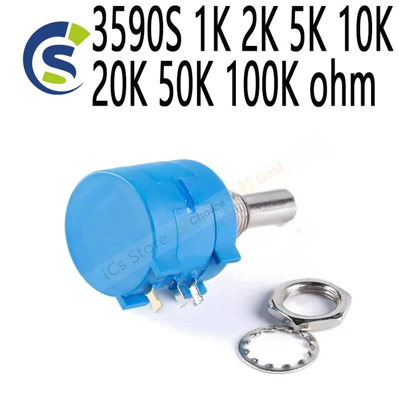 1pcs/lot Precision Potentiometer Adjustable Resistor 3590-2-102 502 103 203 503 104 3590S 1K 2K 5K 10K 20K 50K 100K ohm