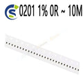 100pcs/lot SMD resistor 1/20W 0 1 10 100 150 220 330 ohm 1K 2.2K 10K 100K 1R 10R 100R 150R 220R 330R 0201 1% 0R ~ 10M