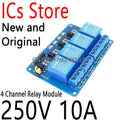 12V 4 Channel Relay Module Optocoupler For Arduino ARM AVR DSP PIC MSP AC DC 30V Low Level Signal MCU PLC Control 250V 10A