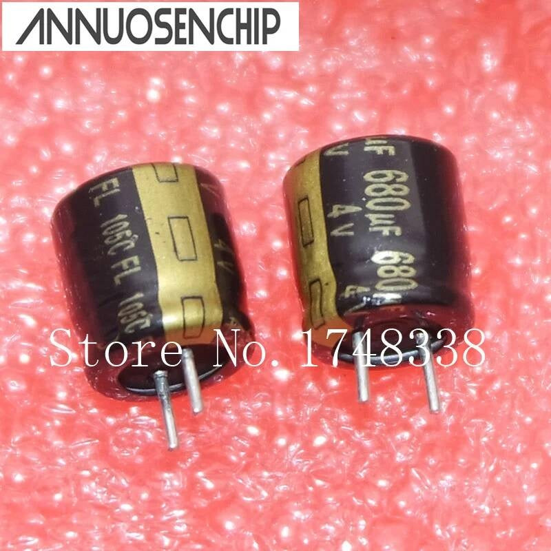 100PCS High frequency 680UF 8X8mm Aluminum electrolytic 680uF 4V 8*8mm 105C capacitors