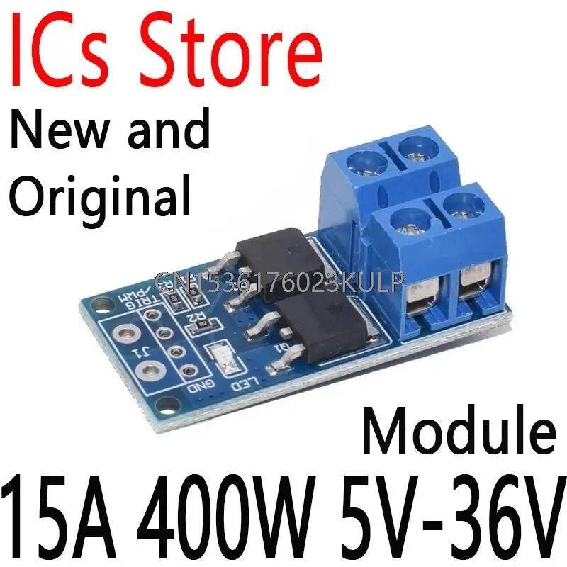 High Power MOS FET Trigger Drive PWM Regulator Electronic Switch Control Panel DC Module 15A 400W 5V-36V