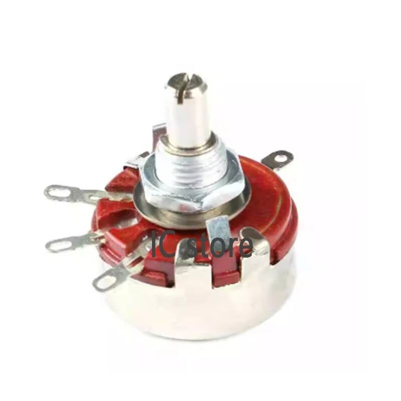2pcs 470R Round Shaft Carbon Rotary Taper Potentiometer WTH118 2W 1A 1K 2.2K 4.7K 10K 22K 47K 100K 470K 560K 1M