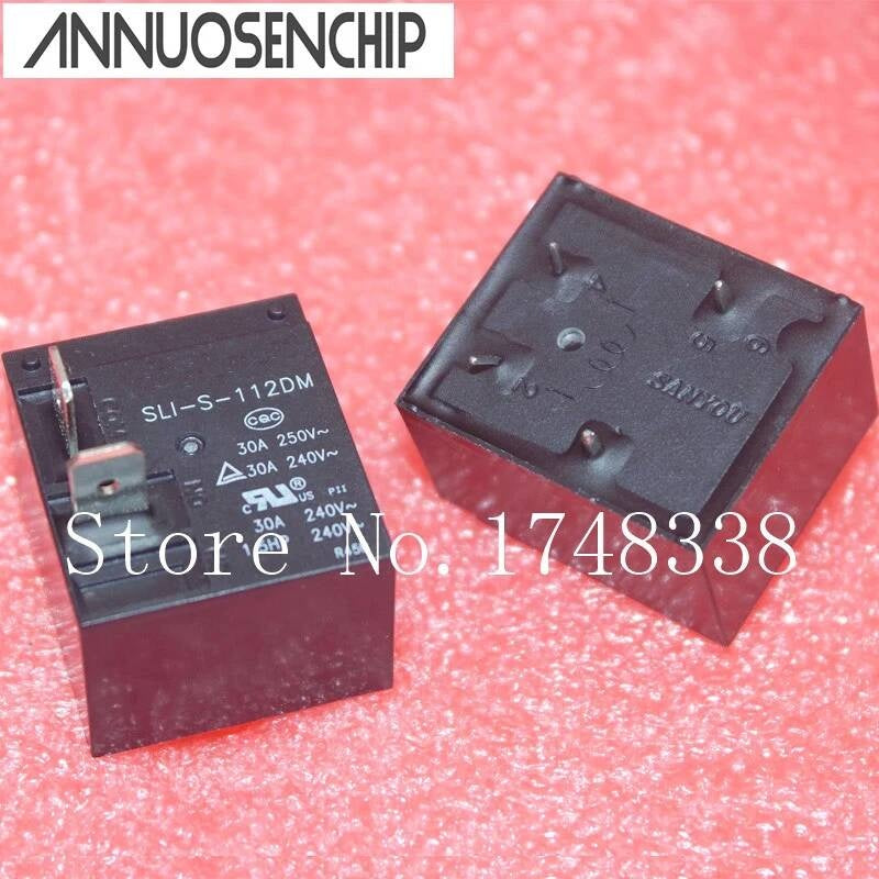 10PCS/LOT SLI-S-112DM 250V 4 feet normally open DC12V Power Relay 30A 240VAC 4Pin