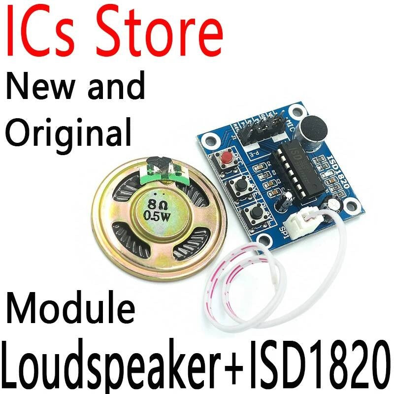 Voice Recording Playback Mic Sound Audio Telediphone Module Board With Microphones Loudspeaker+ISD1820